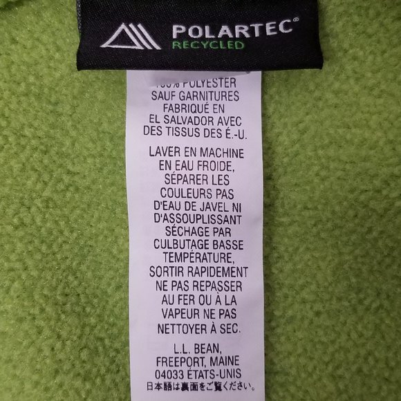 L.L. Bean Lime Green Polartec Recycled Full-Zip Fleece Vest - Picture 5 of 16